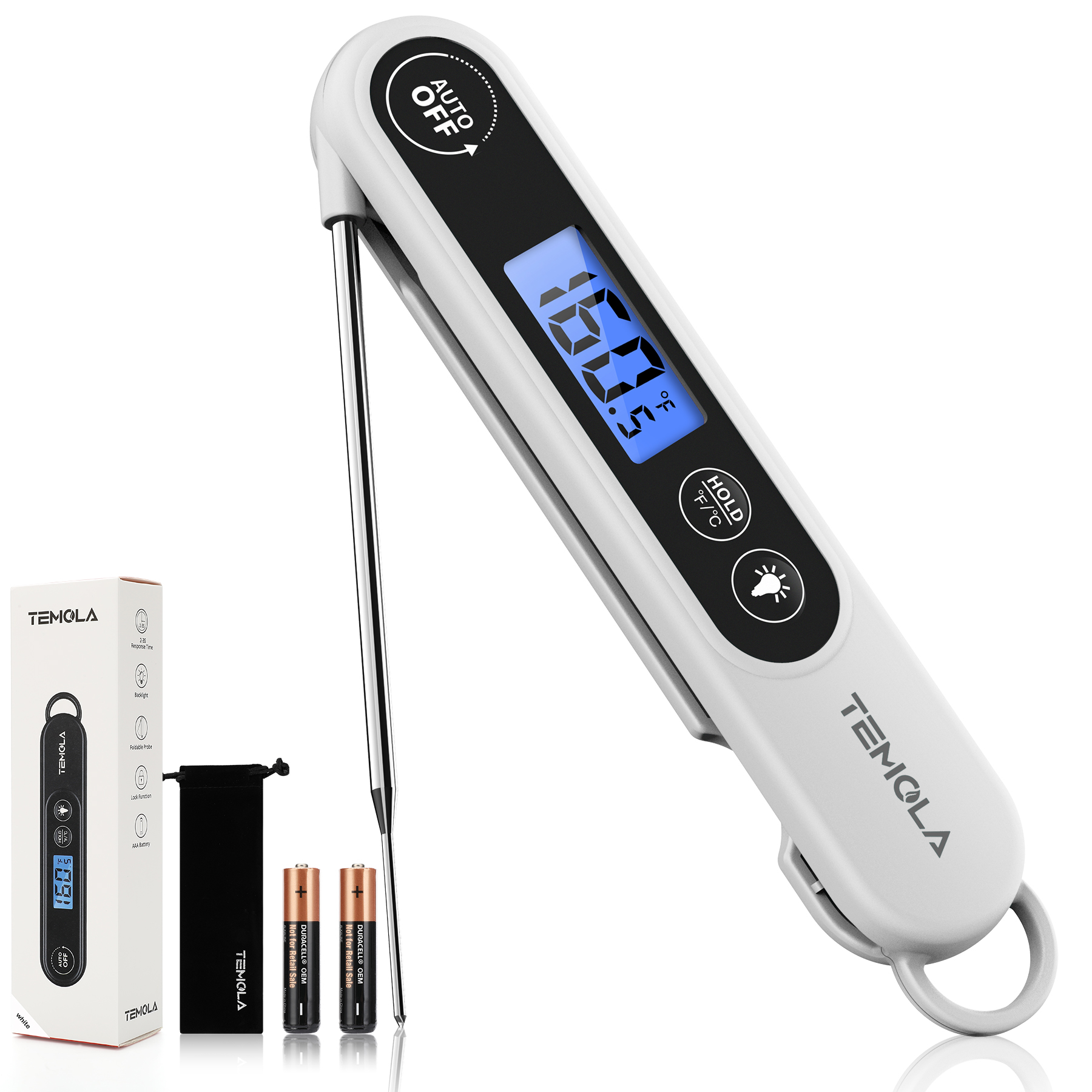 TEMOLA TM20 Instant Read Meat Thermometer (White)